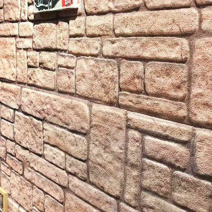 3D Wall Panels with Beige Brick Design 10 pcs EPS