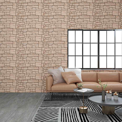 3D Wall Panels with Beige Brick Design 10 pcs EPS
