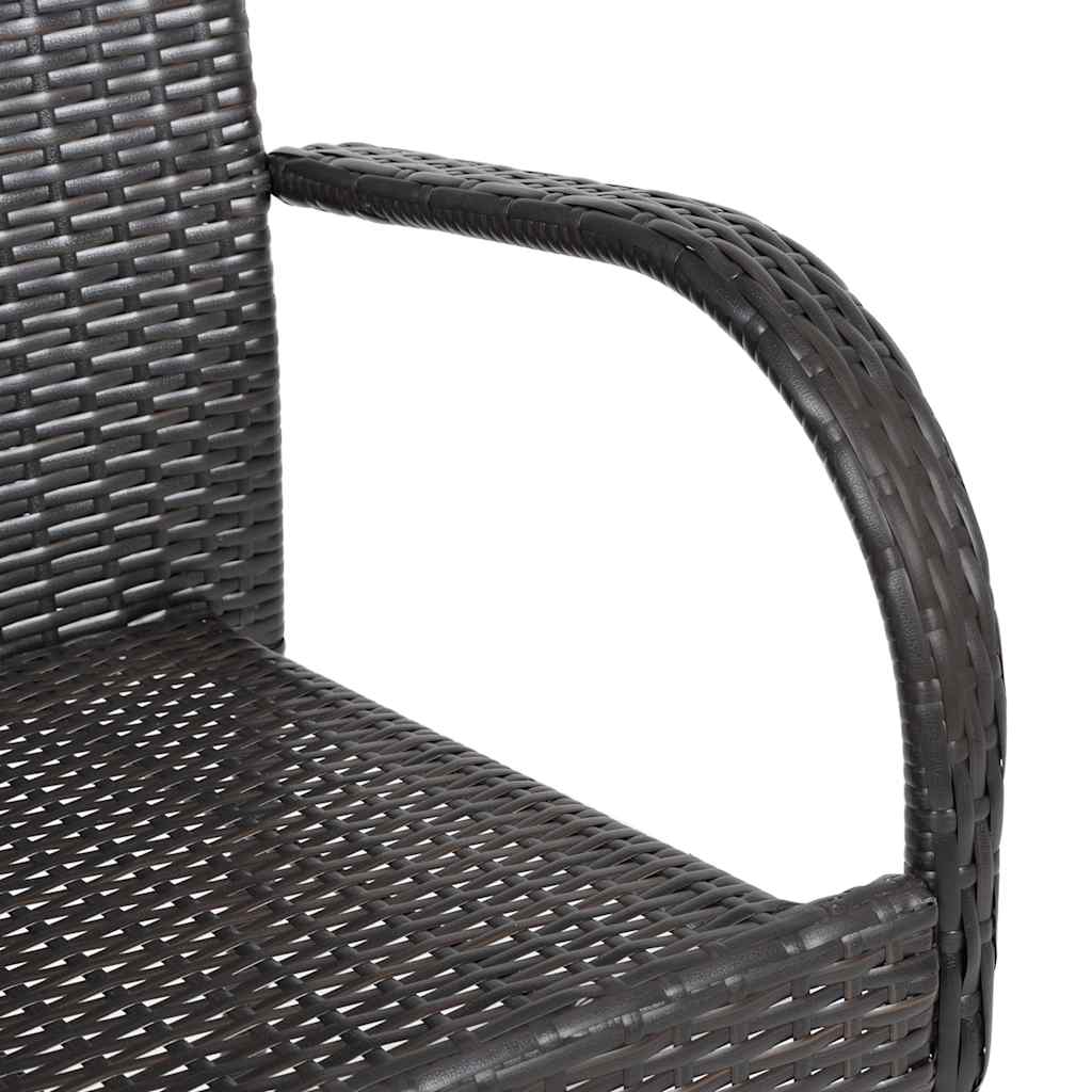 Stackable Outdoor Chairs 4 pcs Poly Rattan Brown