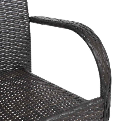 Stackable Outdoor Chairs 4 pcs Poly Rattan Brown