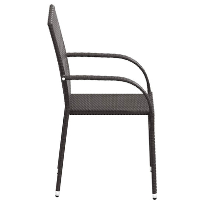 Stackable Outdoor Chairs 6 pcs Poly Rattan Brown