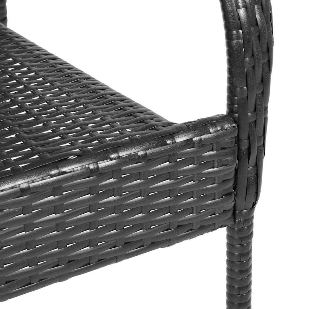 Stackable Outdoor Chairs 6 pcs Poly Rattan Black
