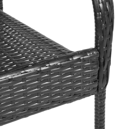 Stackable Outdoor Chairs 6 pcs Poly Rattan Black