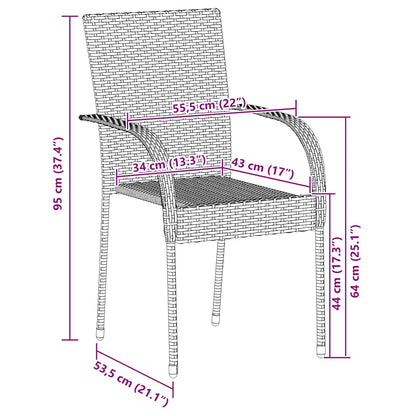 Stackable Outdoor Chairs 6 pcs Poly Rattan Black
