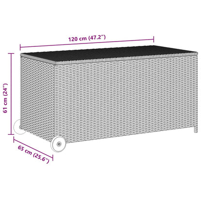 Garden Storage Box Black 120x65x61 cm Poly Rattan