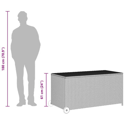 Garden Storage Box Light Grey 120x65x61 cm Poly Rattan