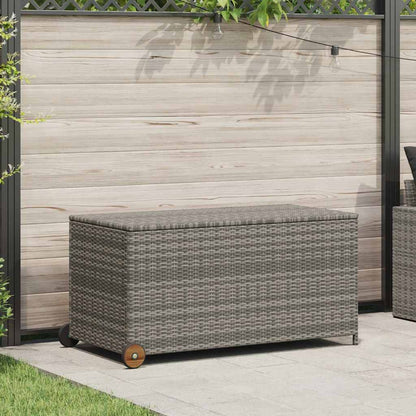 Garden Storage Box Light Grey 120x65x61 cm Poly Rattan