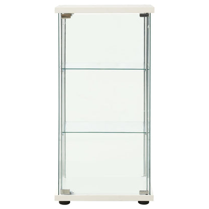 Storage Cabinet Tempered Glass White
