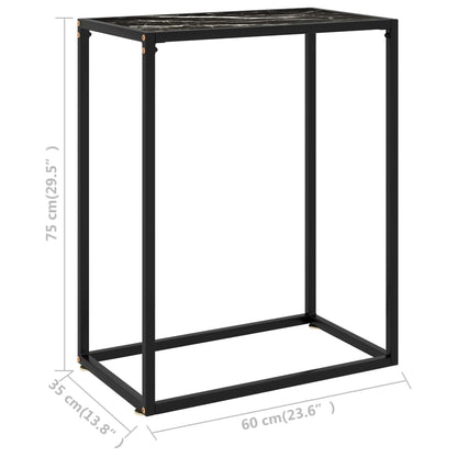 Console Table Black 60x35x75 cm Tempered Glass