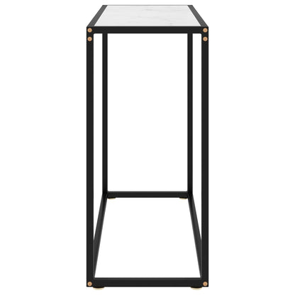 Console Table White 80x35x75 cm Tempered Glass