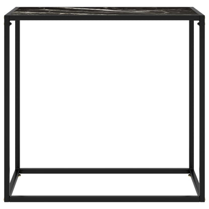 Console Table Black 80x35x75 cm Tempered Glass