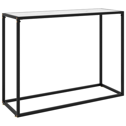 Console Table White 100x35x75 cm Tempered Glass