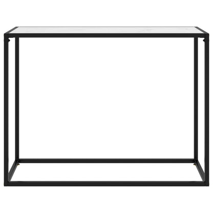 Console Table White 100x35x75 cm Tempered Glass