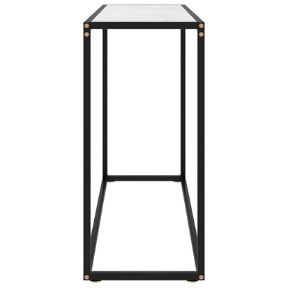 Console Table White 100x35x75 cm Tempered Glass