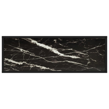 Console Table Black 100x35x75 cm Tempered Glass