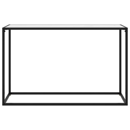 Console Table White 120x35x75 cm Tempered Glass