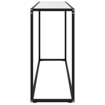 Console Table White 120x35x75 cm Tempered Glass