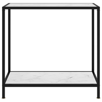 Console Table White 80x35x75 cm Tempered Glass