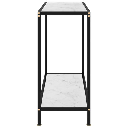 Console Table White 80x35x75 cm Tempered Glass