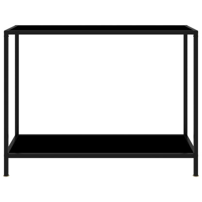 Console Table Black 100x35x75 cm Tempered Glass