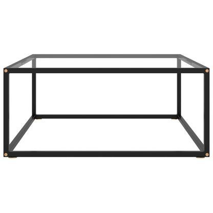 Coffee Table Black with Tempered Glass 80x80x35 cm