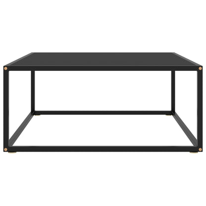 Coffee Table Black with Black Glass 80x80x35 cm
