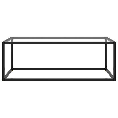 Coffee Table Black with Tempered Glass 100x50x35 cm