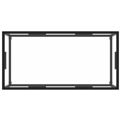 Coffee Table Black with Tempered Glass 100x50x35 cm