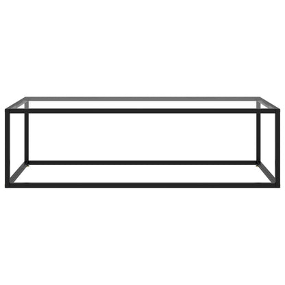 Coffee Table Black with Tempered Glass 120x50x35 cm