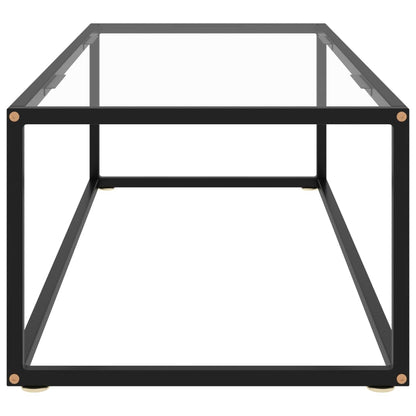 Coffee Table Black with Tempered Glass 120x50x35 cm