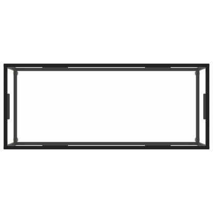 Coffee Table Black with Tempered Glass 120x50x35 cm
