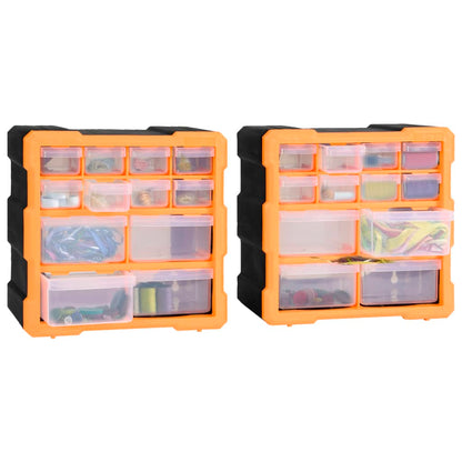 Multi-drawer Organisers with 12 Drawers 2 pcs 26.5x16x26 cm