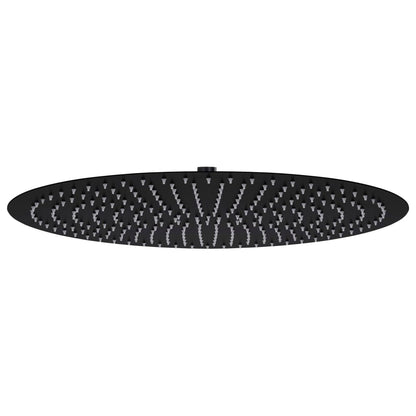 Rain Shower Head Stainless Steel 50 cm Round Black