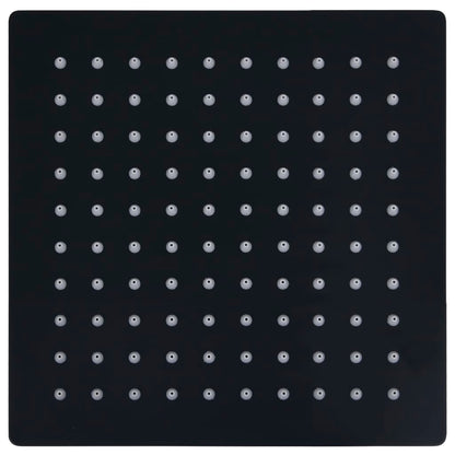 Rain Shower Head Stainless Steel 20x20 cm Square Black