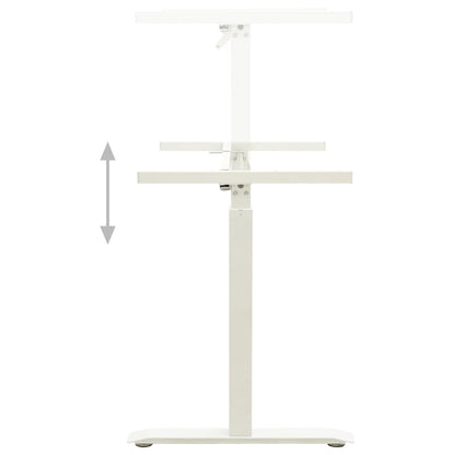 Manual Height Adjustable Standing Desk Frame Hand Crank White