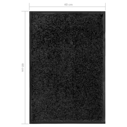Doormat Washable Black 40x60 cm