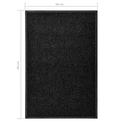 Doormat Washable Black 60x90 cm
