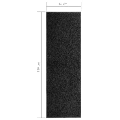 Doormat Washable Black 60x180 cm