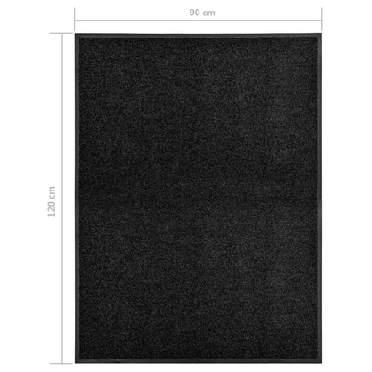 Doormat Washable Black 90x120 cm