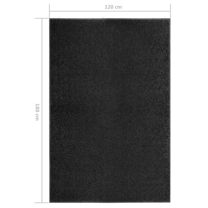 Doormat Washable Black 120x180 cm