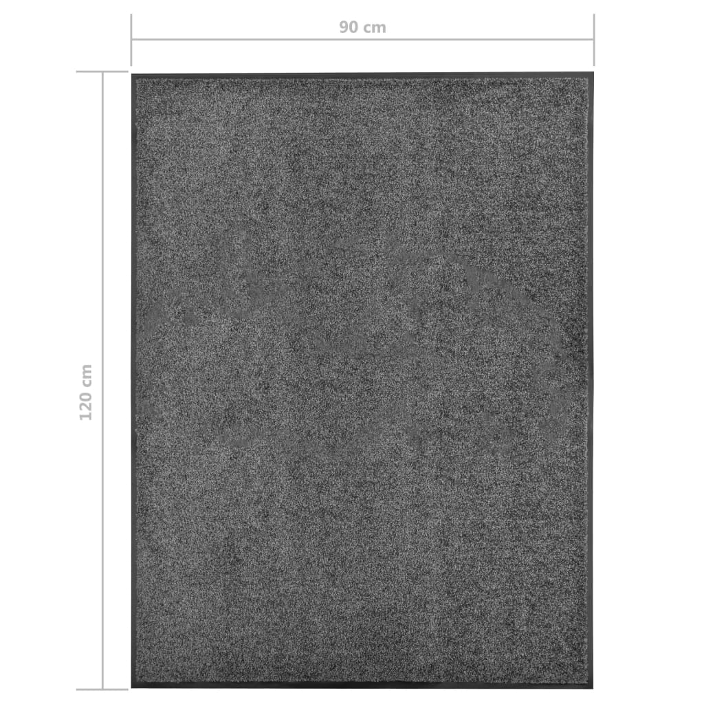 Doormat Washable Anthracite 90x120 cm