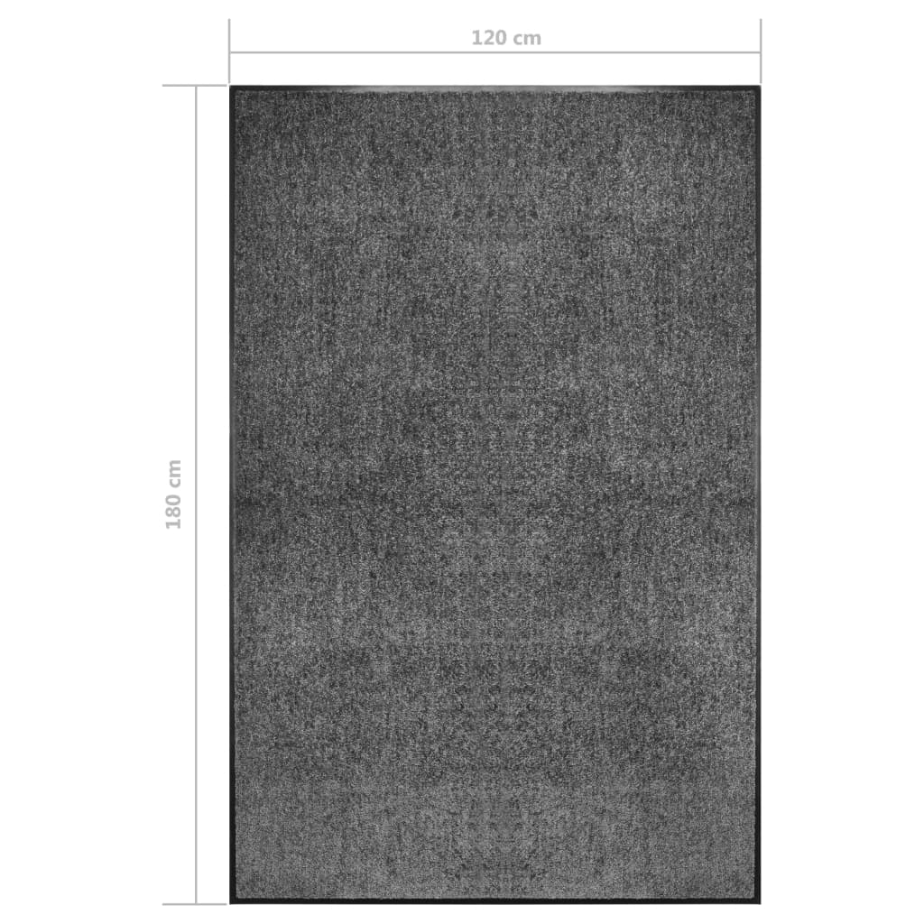 Doormat Washable Anthracite 120x180 cm