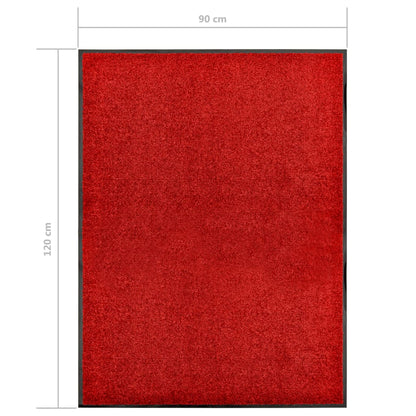 Doormat Washable Red 90x120 cm