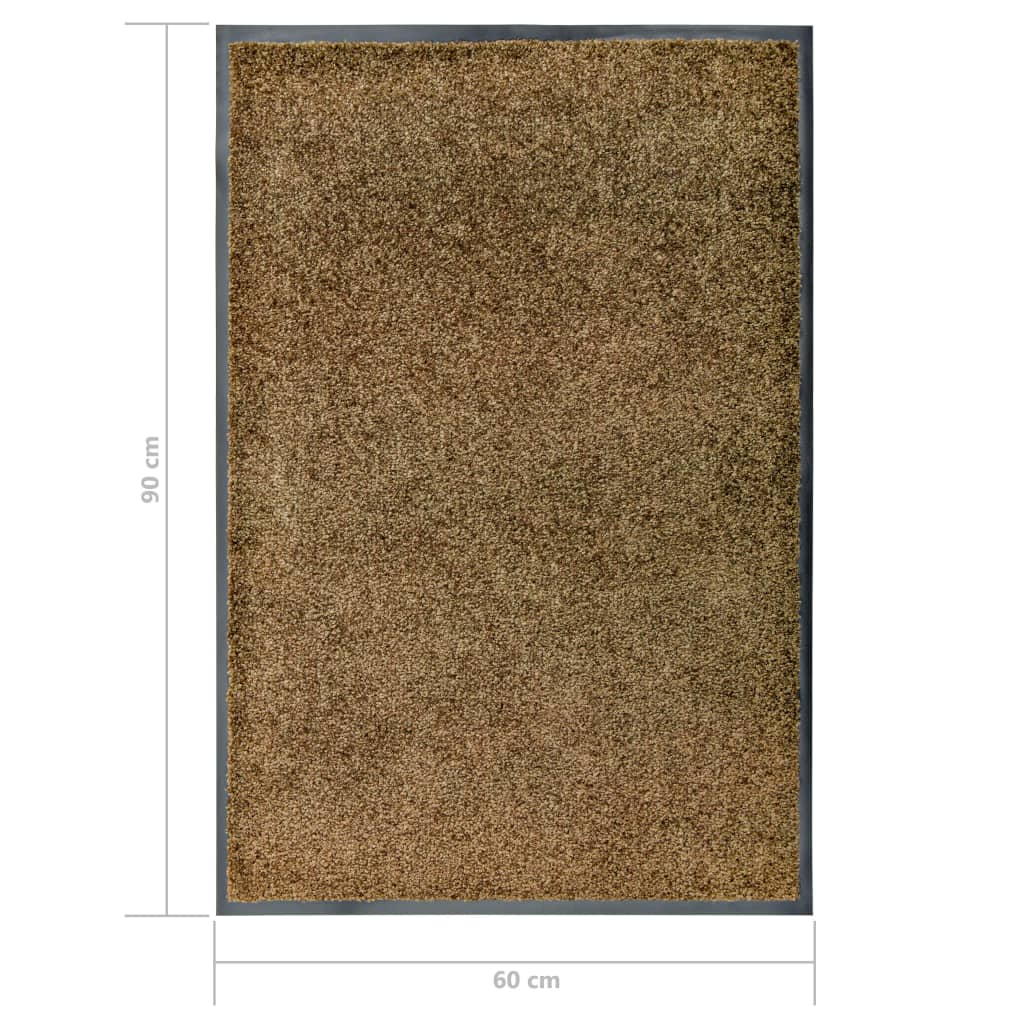 Doormat Washable Brown 60x90 cm