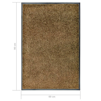 Doormat Washable Brown 60x90 cm