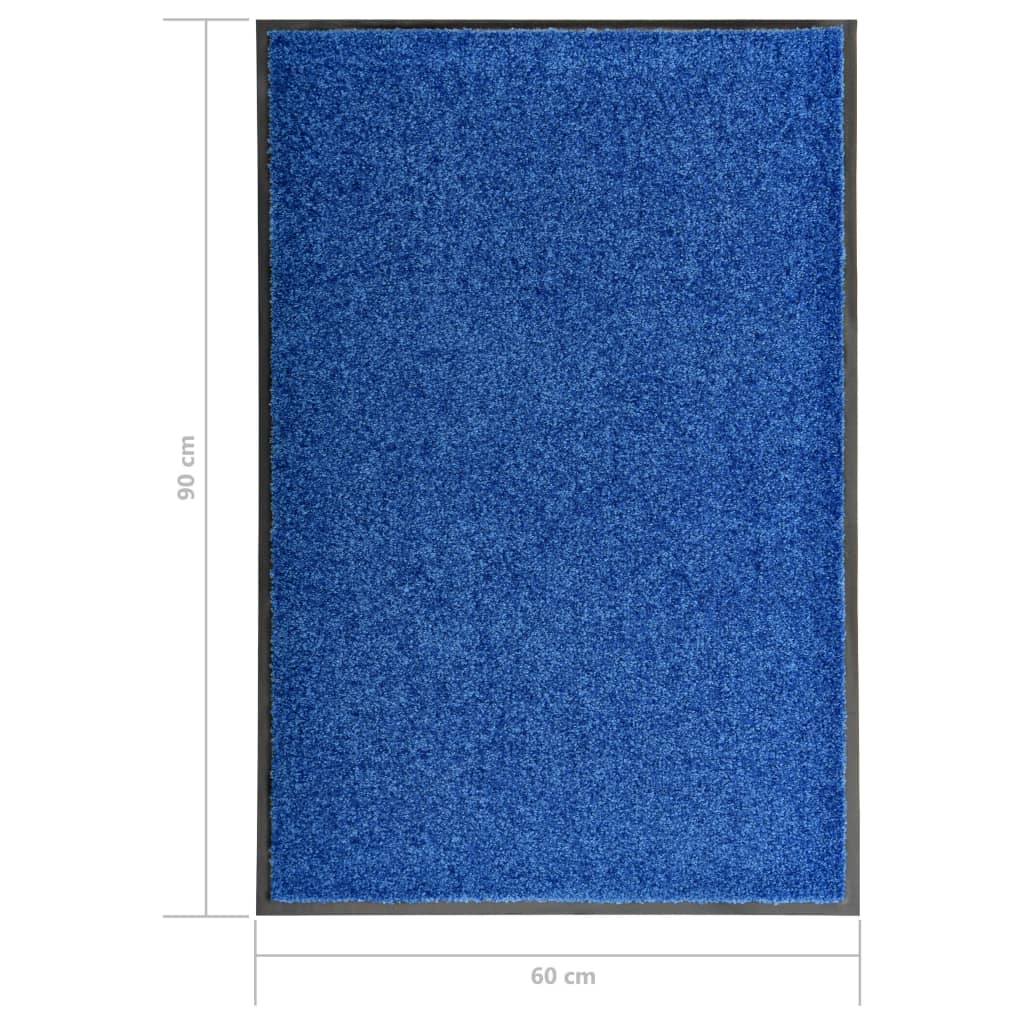Doormat Washable Blue 60x90 cm