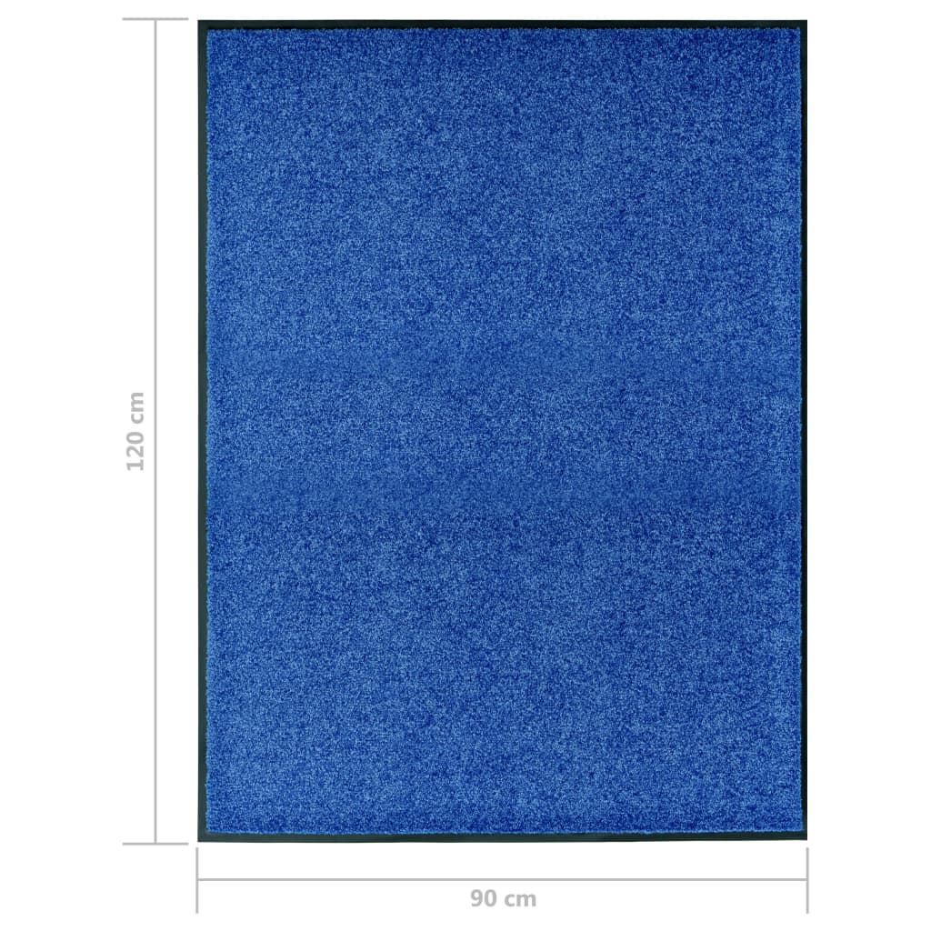 Doormat Washable Blue 90x120 cm