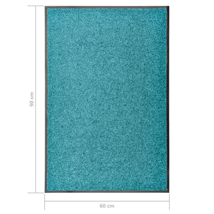 Doormat Washable Cyan 60x90 cm