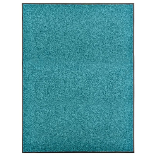 Doormat Washable Cyan 90x120 cm