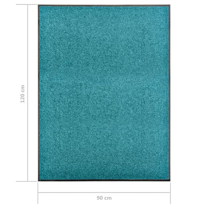 Doormat Washable Cyan 90x120 cm